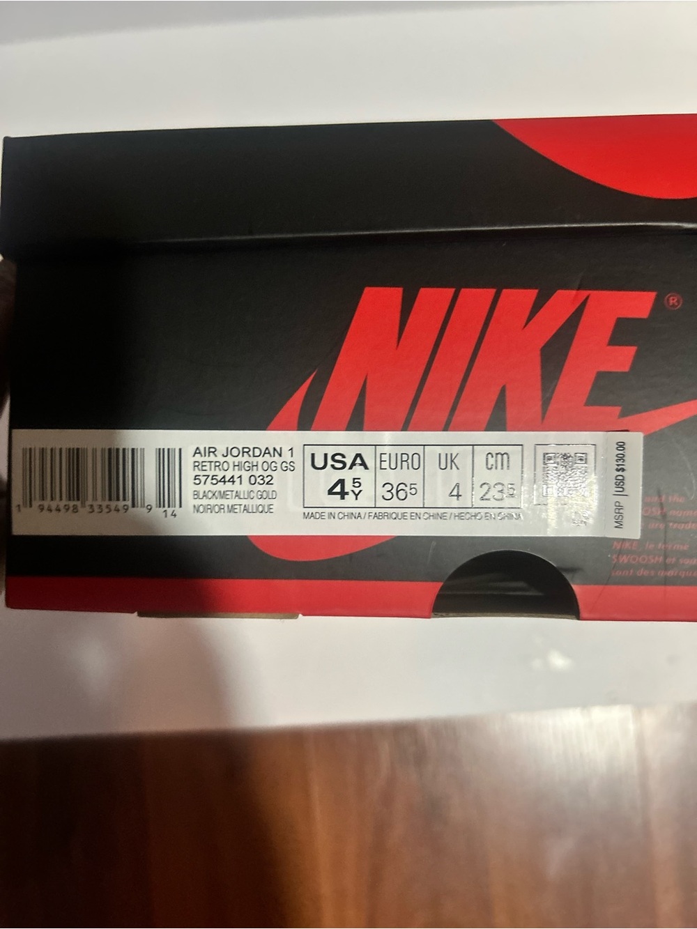 Jordan Retro 1 Black/Gold - Picture 6 of 6